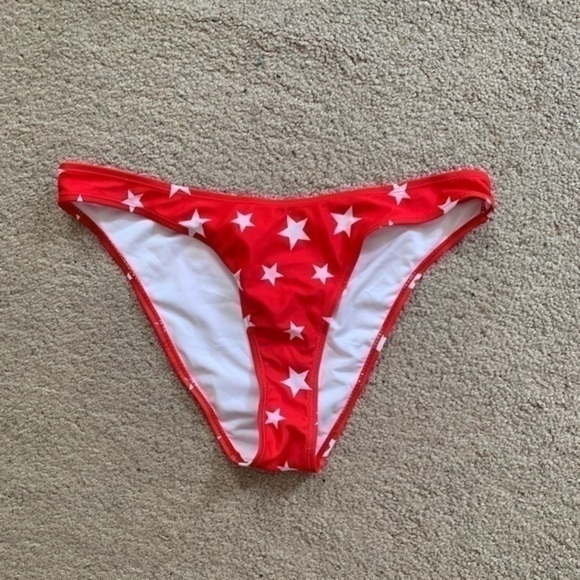 Nasty Gal Red and White Star Swim Bottom Size 6 - Picture 2 of 6